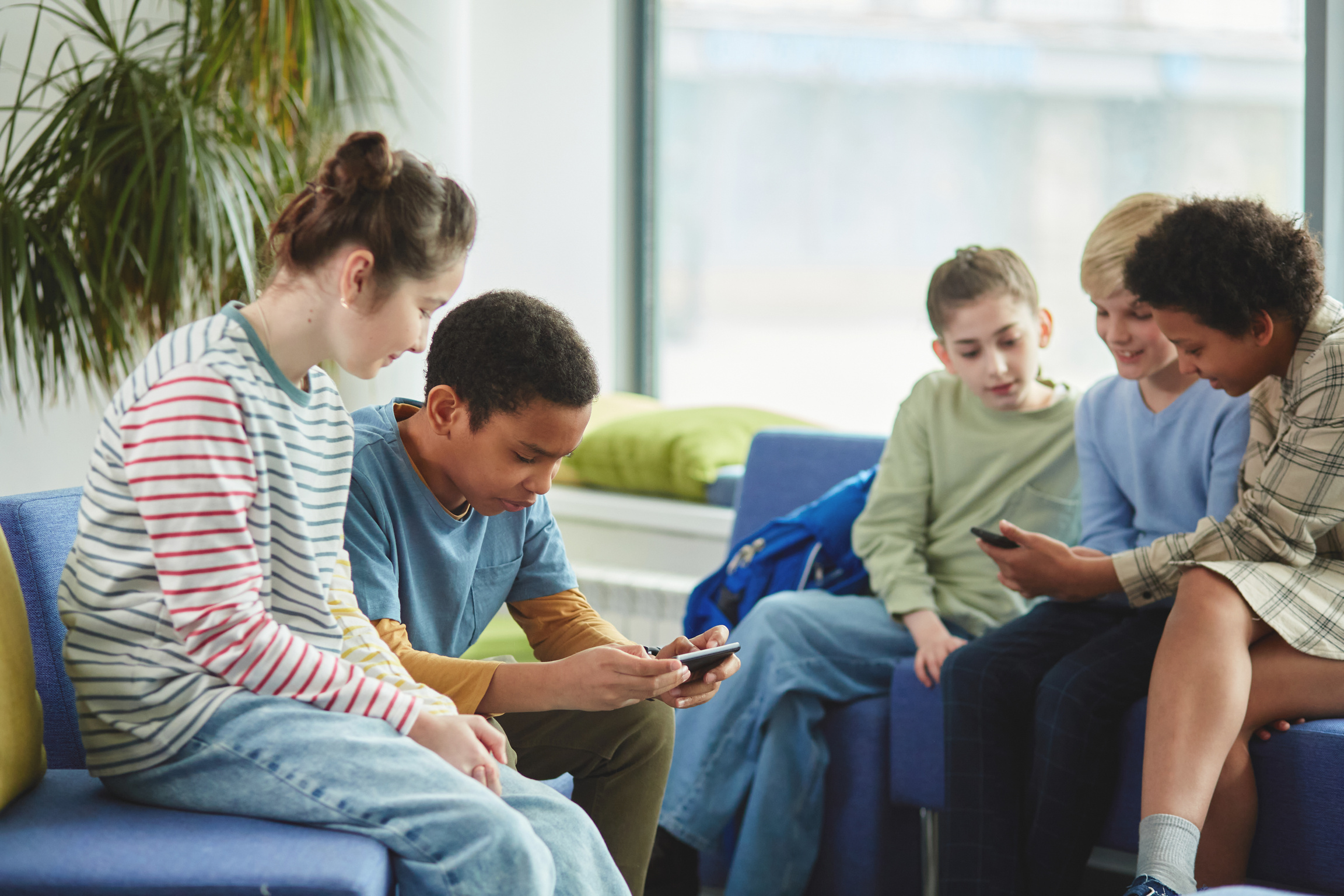 Kids Using Phones in School